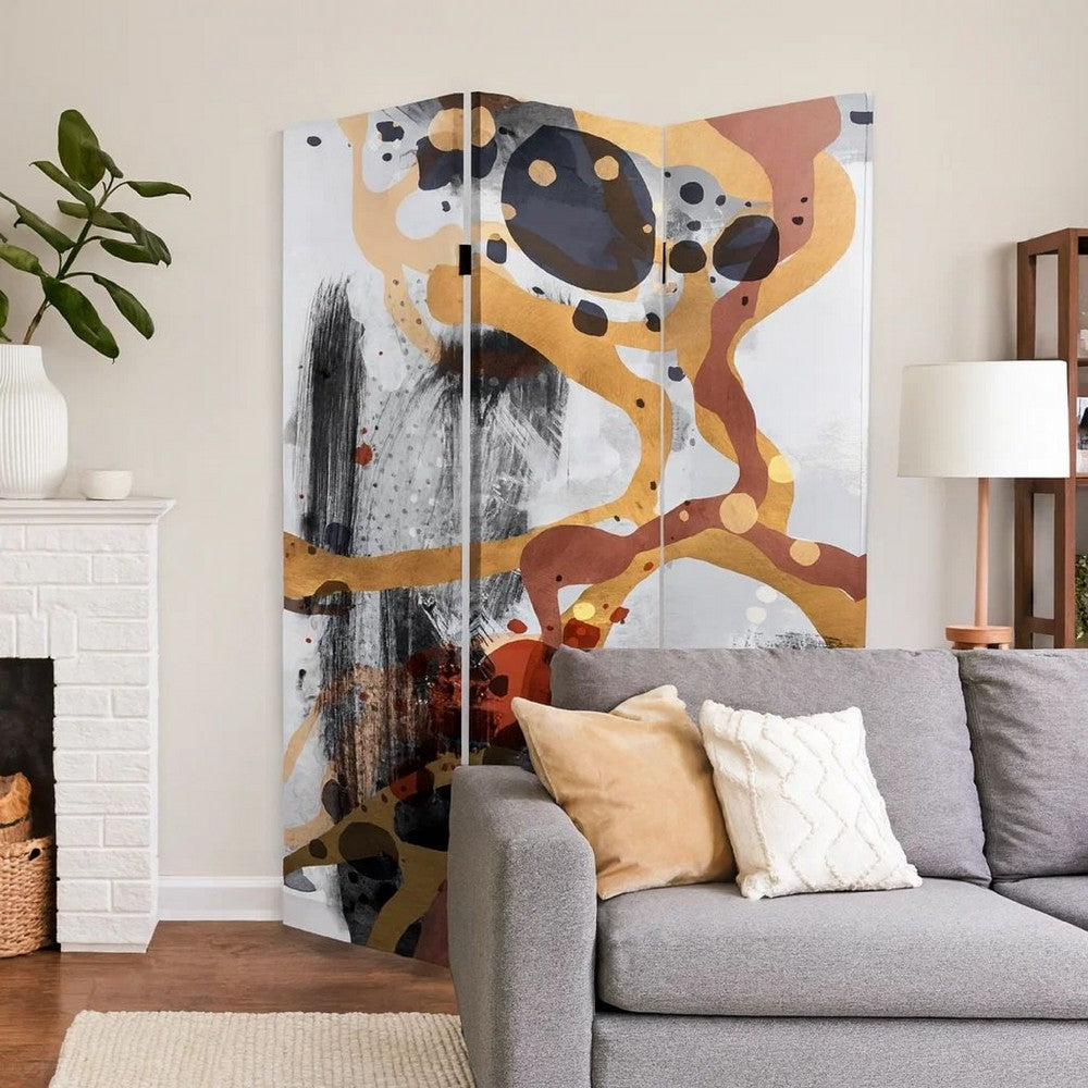Room Divider | 72" | 3 Panel Canvas | Splash Print | Multicolor