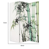 72 Inch 3 Panel Canvas Room Divider with Bamboo Print,Multicolor BM238286