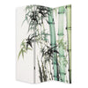 72 Inch 3 Panel Canvas Room Divider with Bamboo Print,Multicolor