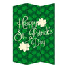 72 Inch 3 Panel Canvas St Patricks Day Print Room Divider,Green
