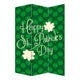 72 Inch 3 Panel Canvas St Patricks Day Print Room Divider,Green