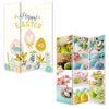 72 Inch 3 Panel Canvas Room Divider with Easter Print,Multicolor BM238288