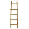 59 Inch Wooden Decorative Ladder with 5 Steps, Brown
