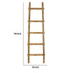 59 Inch Wooden Decorative Ladder with 5 Steps Brown BM238296