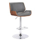 Curved Design Leatherette Barstool with Swivel Mechanism Gray - BM238328 By Casagear Home BM238328