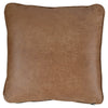 Accent Pillow | 20 x 20 | Faux Leather | Set of 4 | Brown