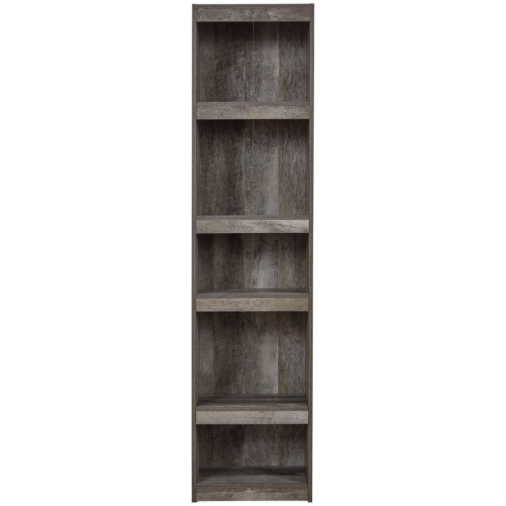 Pier Shelf | 72’’ | 5 Tier Wood | Adjustable Shelves | Gray BM238403