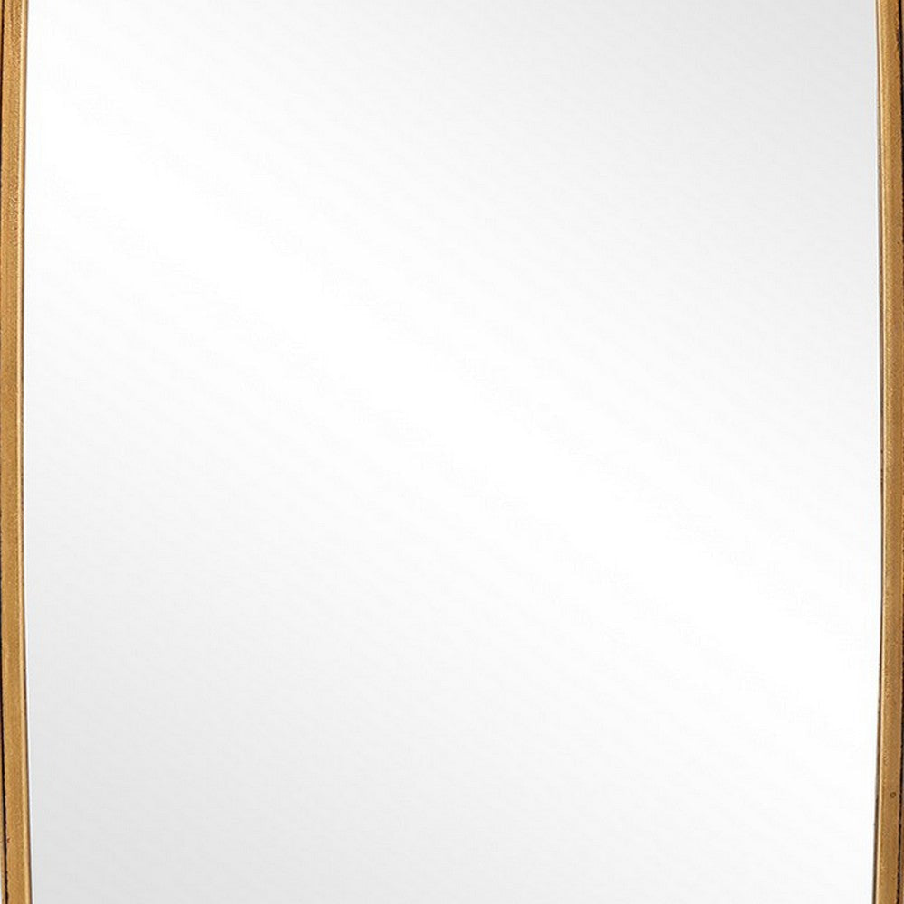 60 Inch Full Length Metal Frame Contemporary Mirror Gold By Casagear Home BM239256