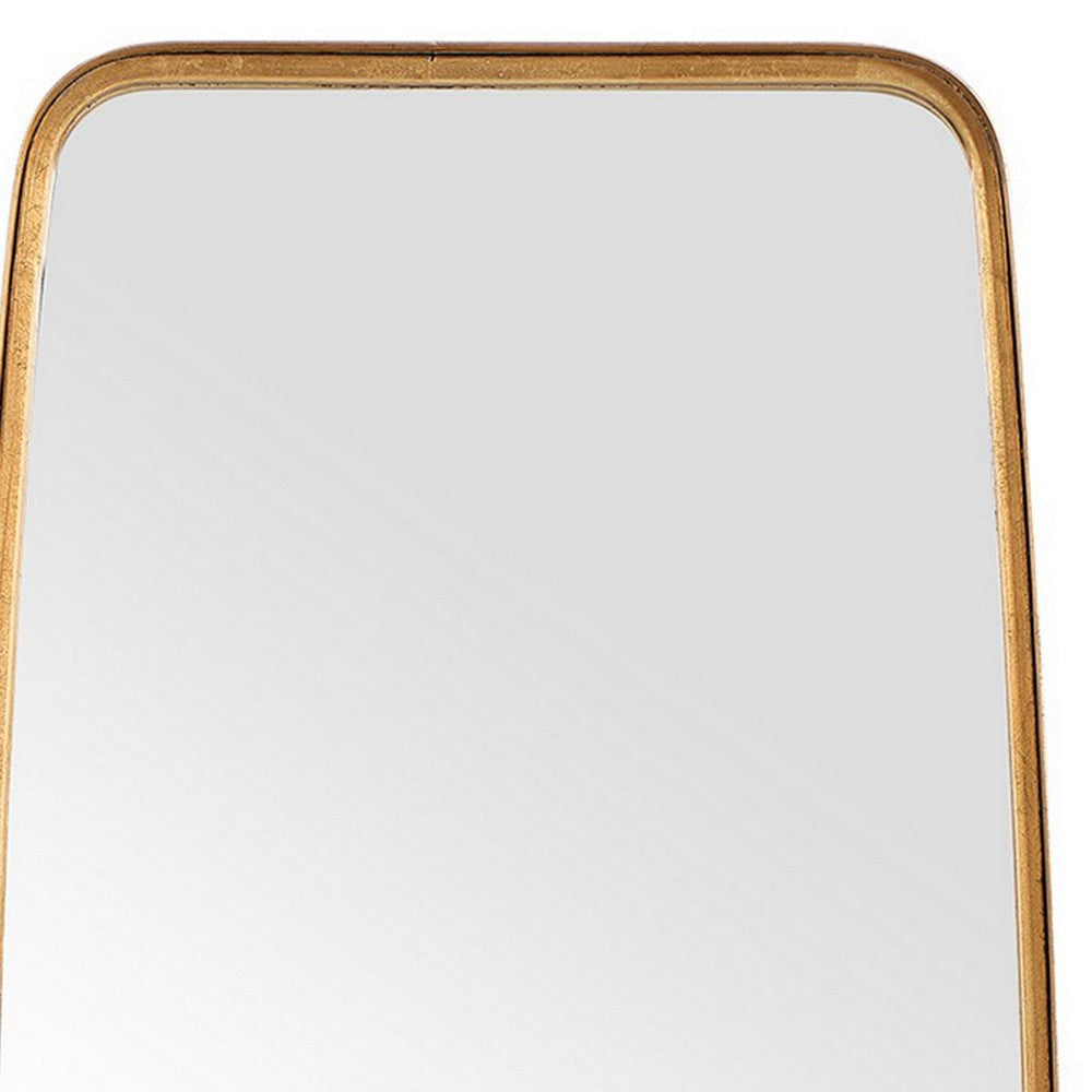 60 Inch Full Length Metal Frame Contemporary Mirror Gold By Casagear Home BM239256