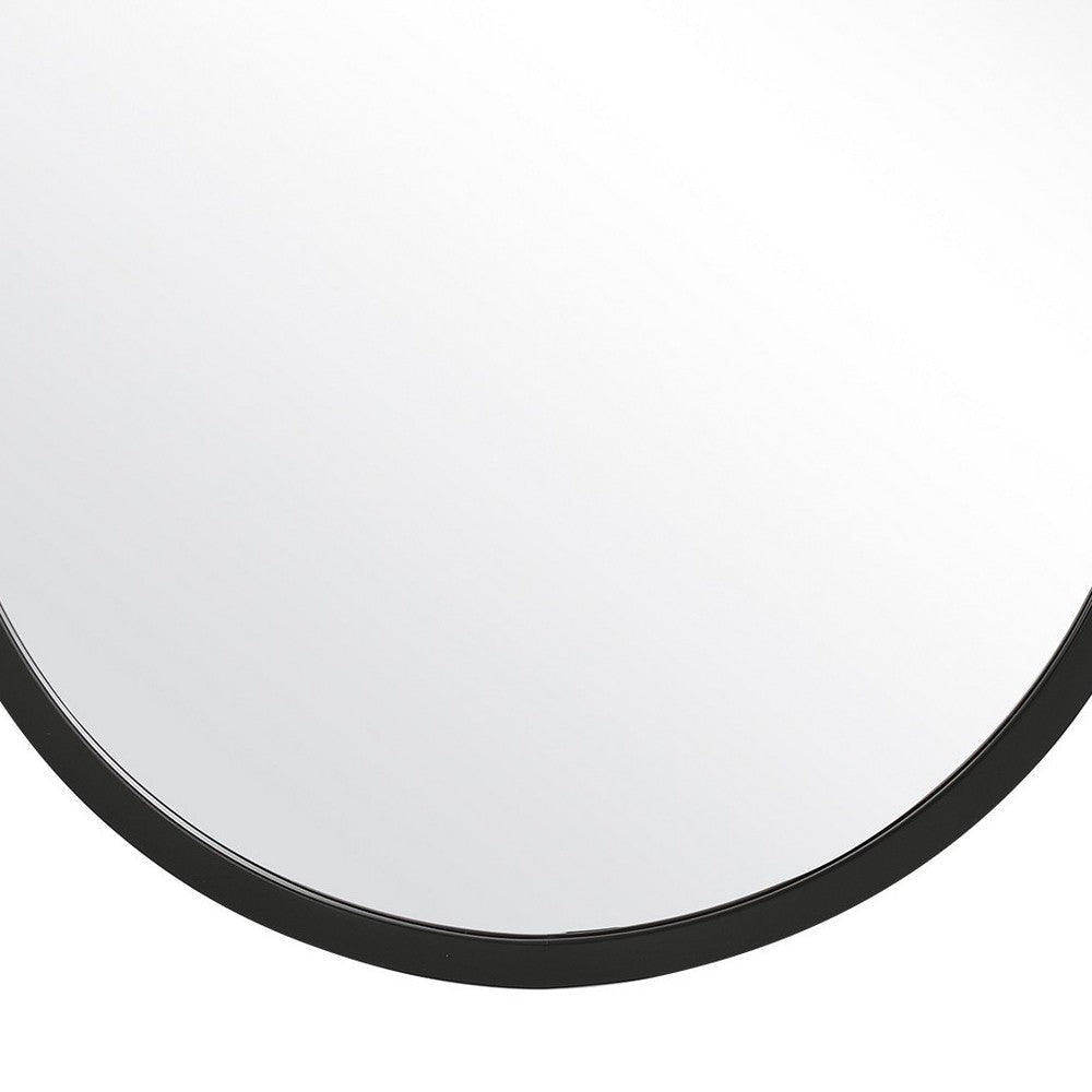 20 Inch Contemporary Style Oblong Shape Mirror, Black By Casagear Home