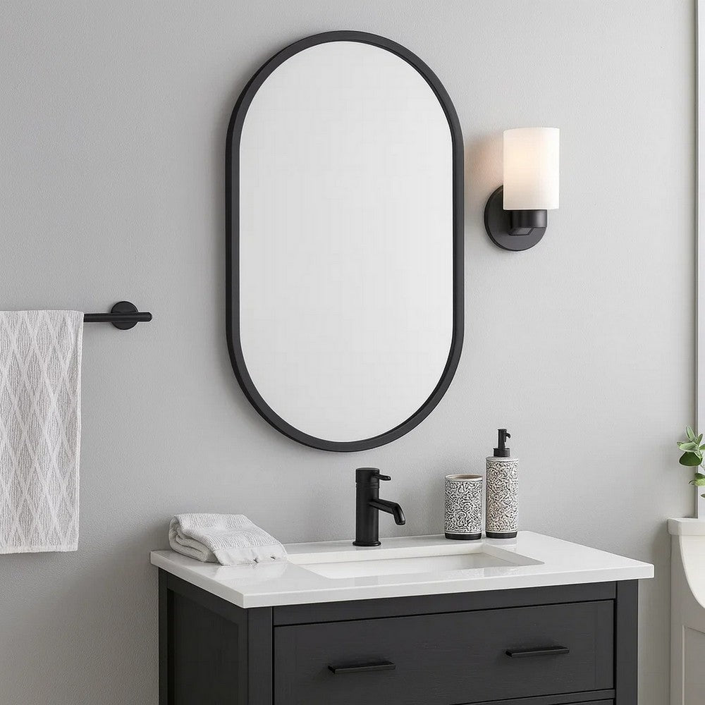 Mirror | 20" | Contemporary | Oblong Shape | Black