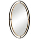 Sleek Open Double Metal Frame Oval Mirror Rustic Bronze BM239289
