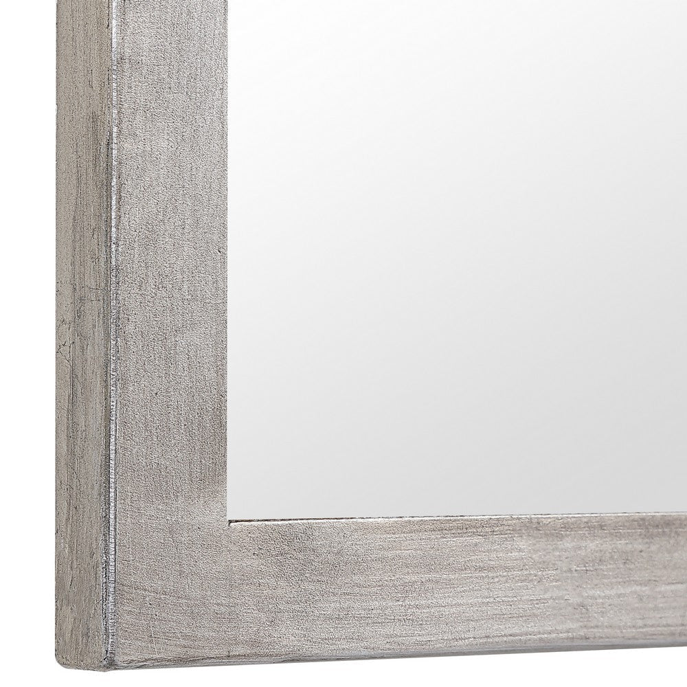 Sleek Elongated Quatrefoil Frame Mirror Silver By Casagear Home BM239294