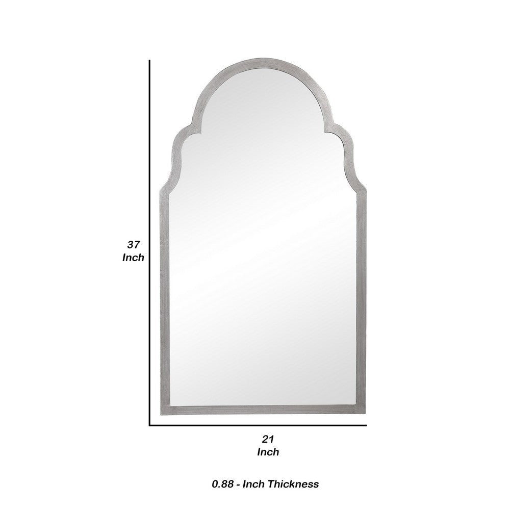 Sleek Elongated Quatrefoil Frame Mirror Silver By Casagear Home BM239294