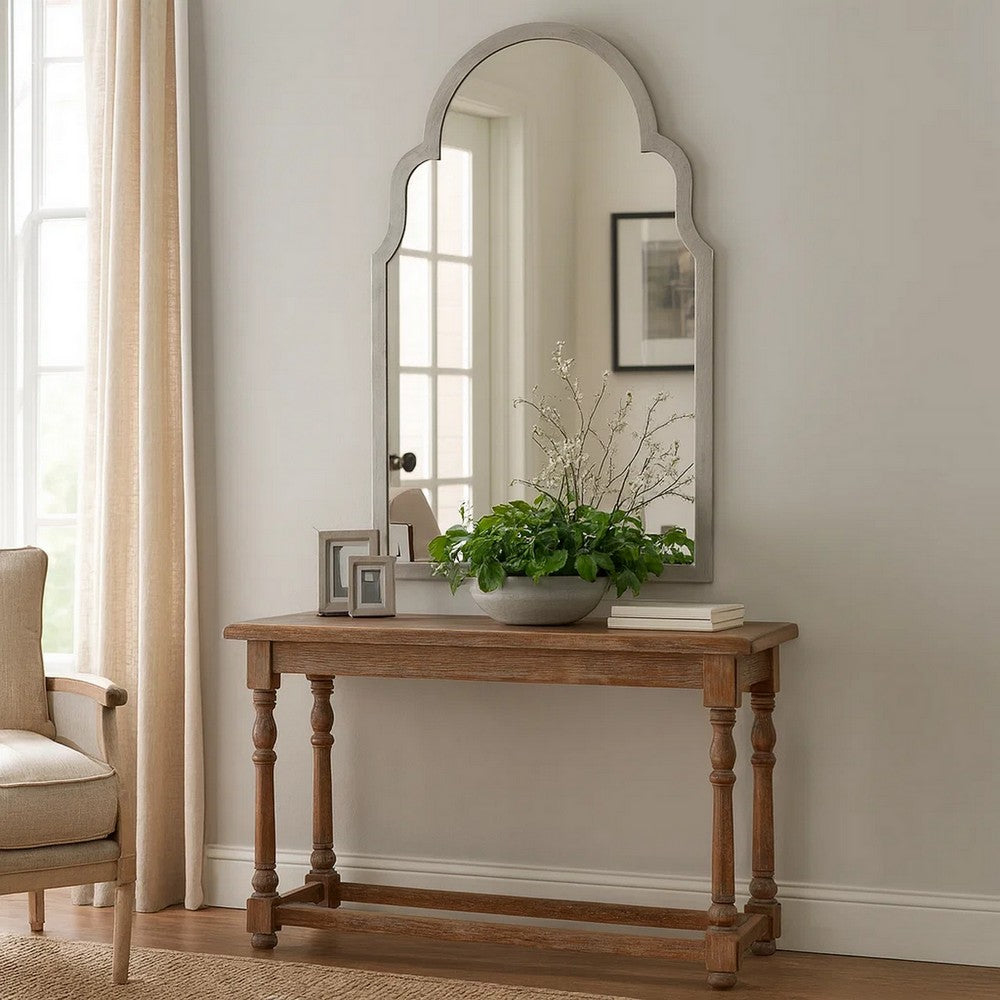 Mirror | Quatrefoil Frame | Sleek Elongated | Silver
