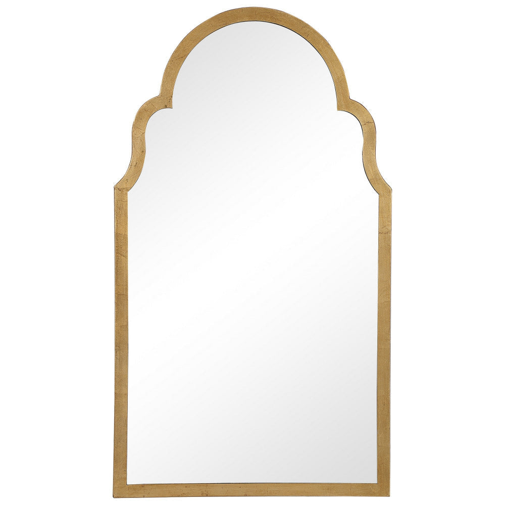 Mirror | Quatrefoil Frame | Sleek Elongated | Gold