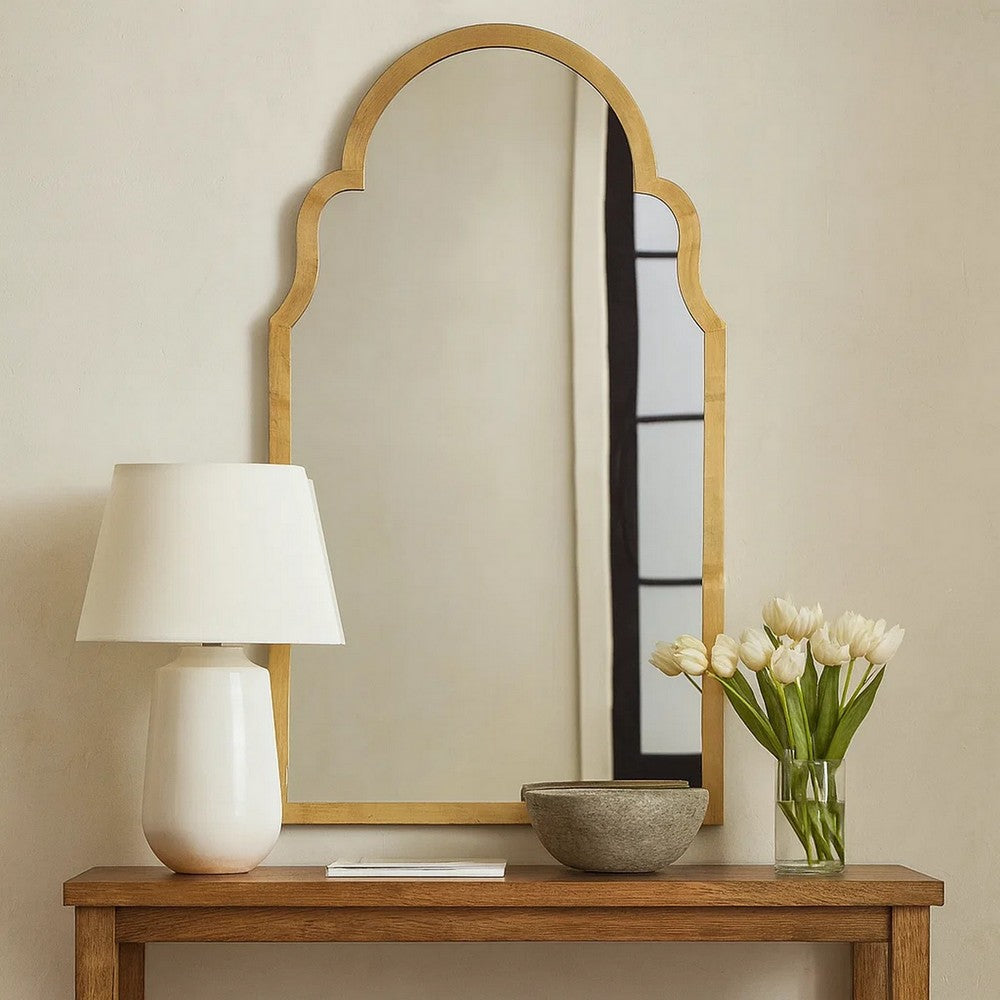 Mirror | Quatrefoil Frame | Sleek Elongated | Gold