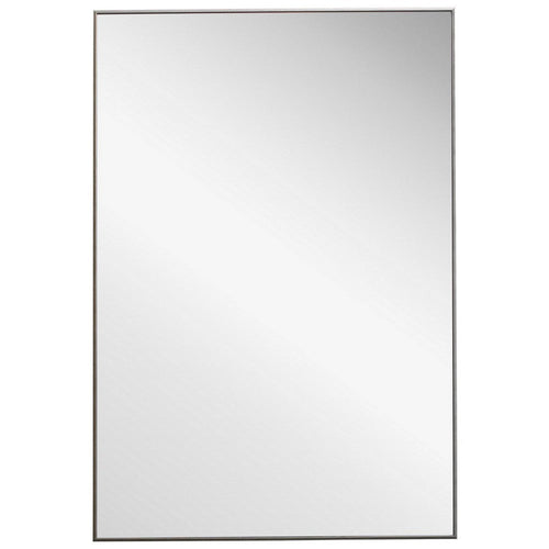 Mirror | Rectangular Thin Wood Frame | Silver