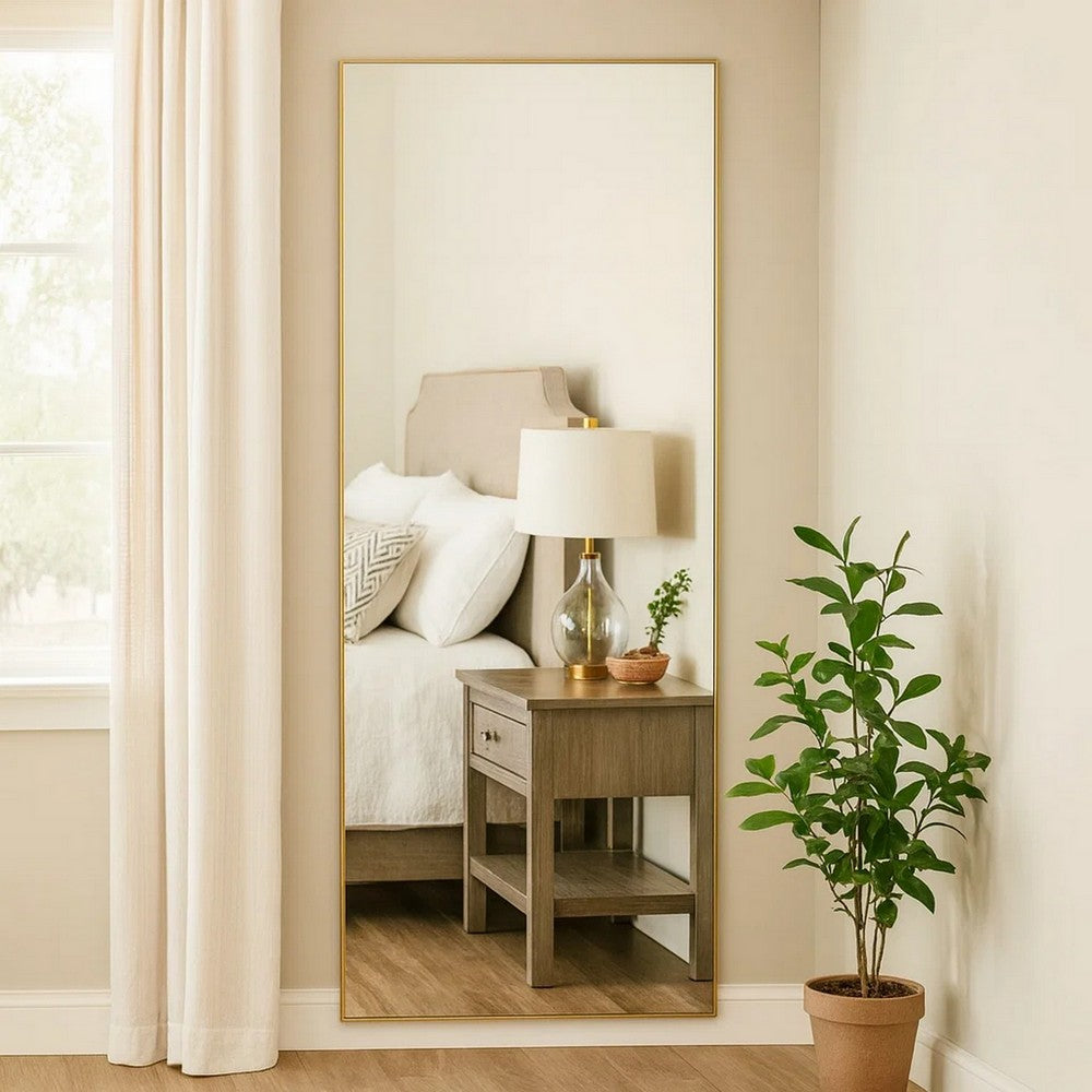 Mirror | Rectangular | Thin Polystyrene Frame | Gold