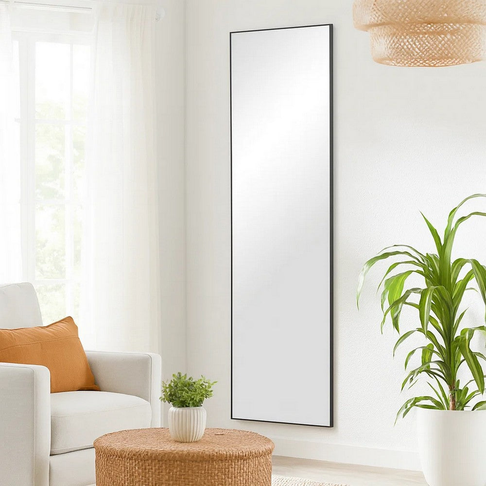 Long Mirror | Rectangular | Thin Polystyrene Frame | Black