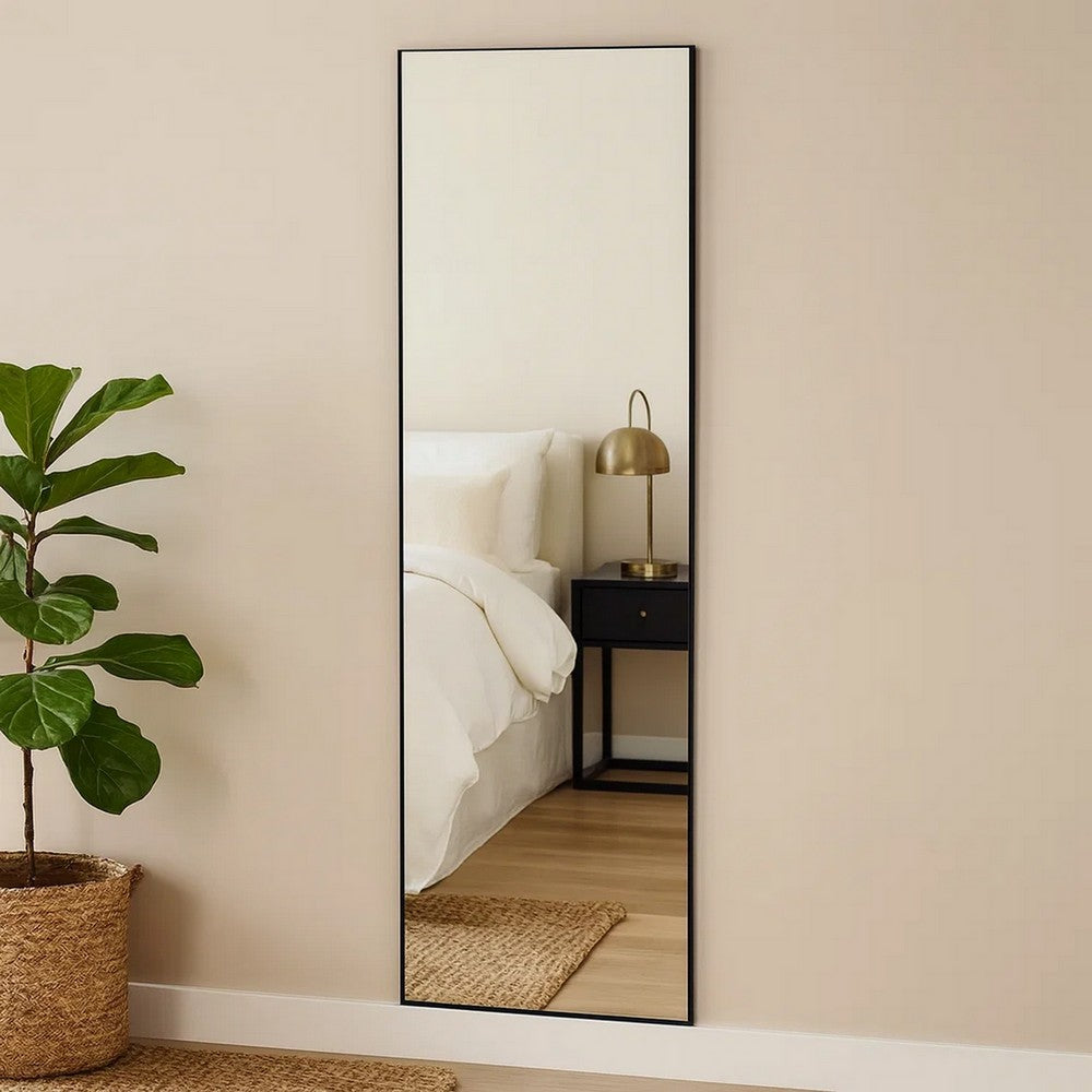 Long Mirror | Rectangular | Thin Polystyrene Frame | Black