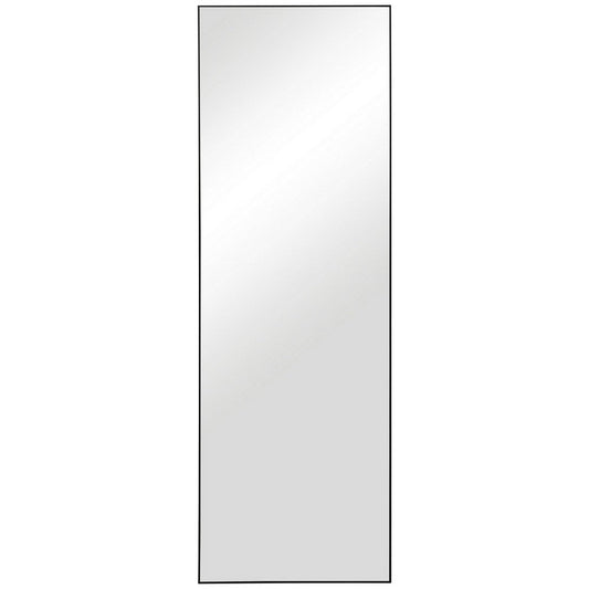 Rectangular Shape Thin Polystyrene Frame Long Mirror, Black By Casagear Home
