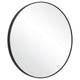 Round Shape Sleek Metal Frame Mirror Black By Casagear Home BM239314