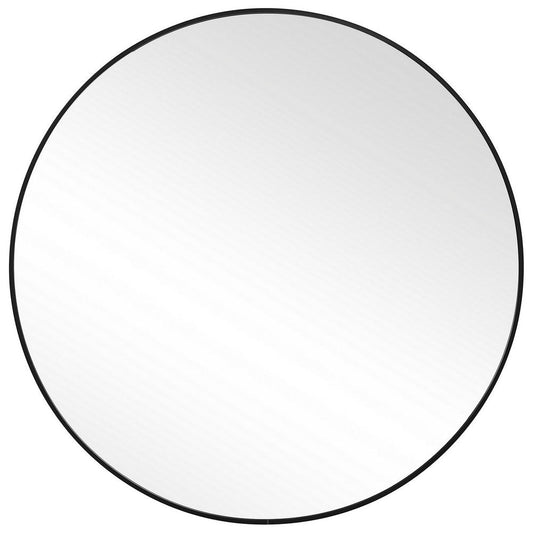 Mirror | Round | Sleek Metal Frame | Black
