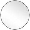 Round Shape Sleek Metal Frame Mirror, Black By Casagear Home