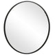 37 Inches Round Shape Sleek Frame Mirror Black BM239320