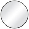 37 Inches Round Shape Sleek Frame Mirror, Black