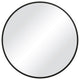 37 Inches Round Shape Sleek Frame Mirror, Black