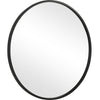 43 Inches Round Shape Sleek Frame Mirror Black By Casagear Home BM239322