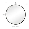 43 Inches Round Shape Sleek Frame Mirror Black By Casagear Home BM239322