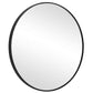 24 Inches Round Shape Sleek Metal Frame Mirror Black By Casagear Home BM239324