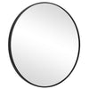 24 Inches Round Shape Sleek Metal Frame Mirror Black By Casagear Home BM239324