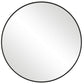 24 Inches Round Shape Sleek Metal Frame Mirror, Black By Casagear Home