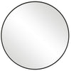 24 Inches Round Shape Sleek Metal Frame Mirror, Black By Casagear Home