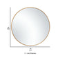 24 Inches Round Shape Sleek Metal Frame Mirror Gold By Casagear Home BM239326