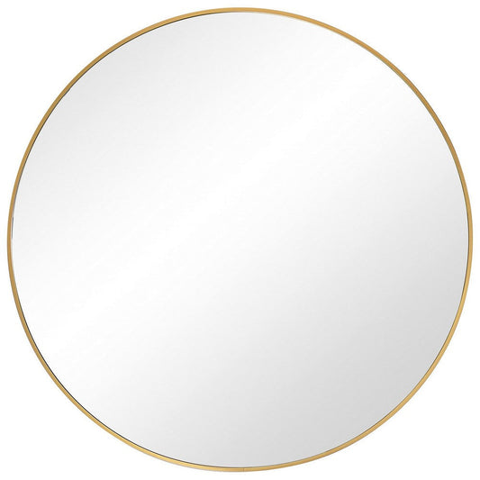 Mirror | Round | Sleek Metal Frame | Gold
