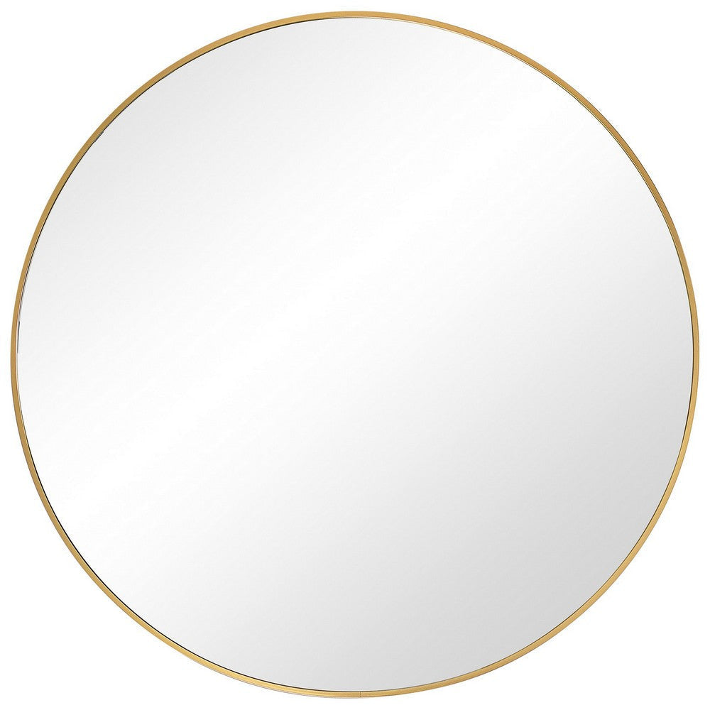 Mirror | Round | Sleek Metal Frame | Gold