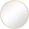 Round Shape Sleek Metal Frame Mirror, Gold By Casagear Home