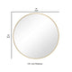 Round Shape Sleek Metal Frame Mirror Gold By Casagear Home BM239327