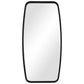 Rectangular Metal Frame Mirror with Curved Edges, Black By Casagear Home