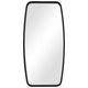 Mirror | Rectangular Metal Frame | Curved Edges | Black