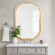 Vanity Mirror | 32" | Curved Design Wood Frame | Gold
