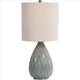 Table Lamp | Pot Bellied Ceramic | Diamond Pattern | Gray