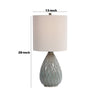 Pot Bellied Ceramic Table Lamp with Diamond Pattern, Gray By Casagear Home