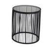 2 Piece Glass Top Accent Table with Wire Frame Design Black By Casagear Home BM239408