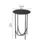 22 Inches Round Top Metal Accent Table with Tubular Legs Black By Casagear Home BM239412